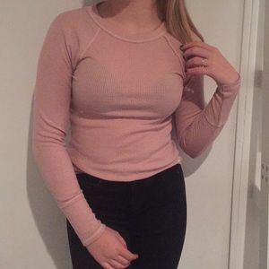 pink long sleeve top